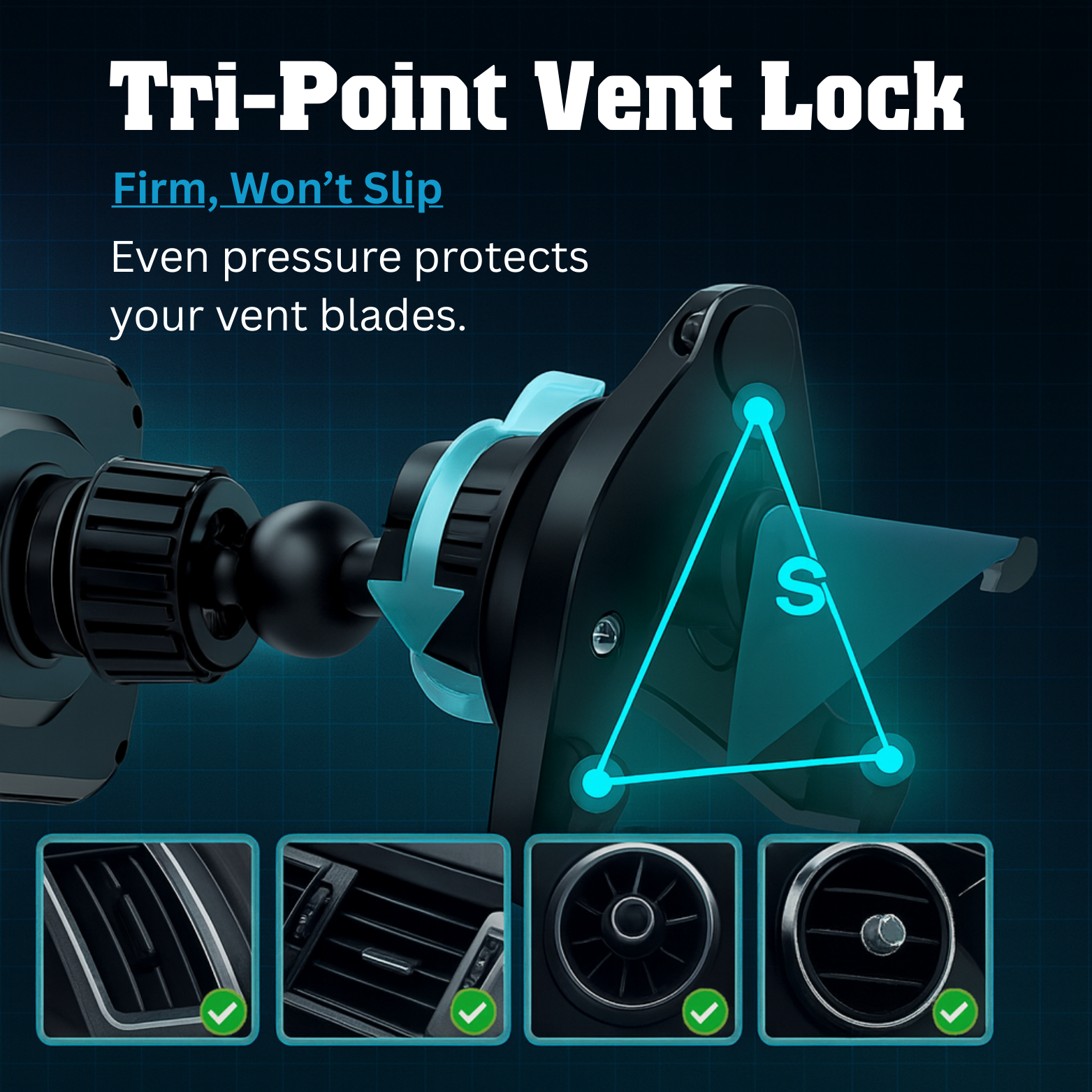 15W Auto-Clamp Wireless Car Mount | 360° Rotating Design