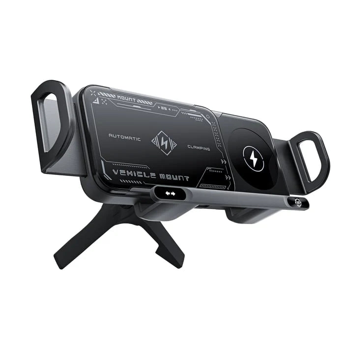 15W Auto-Clamp Wireless Car Mount | 360° Rotating Design