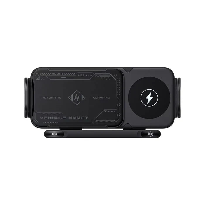 15W Auto-Clamp Wireless Car Mount | 360° Rotating Design